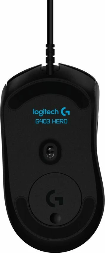 Maus Logitech G403 HERO 910-005632, 25600 DPI, RGB, USB i kablluar, i zi