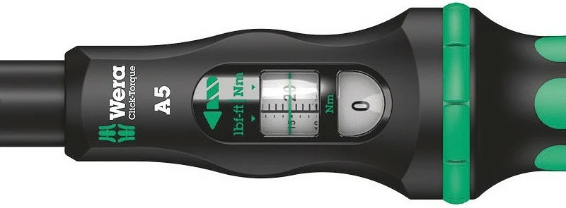 Çelës momenti Wera 05075604001, mekanik, 1/4", 2.5-25 Nm, zi, gjelbër