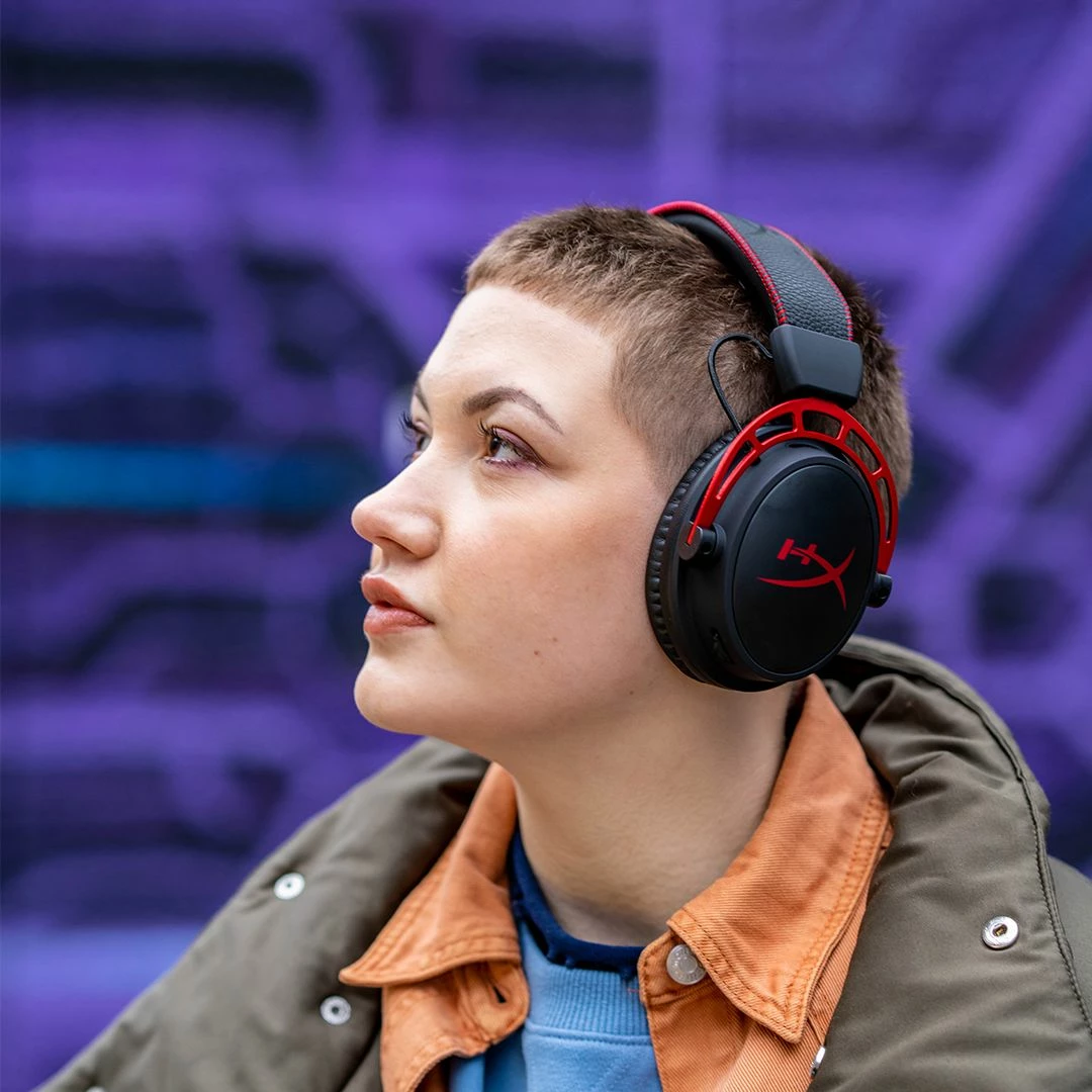 Kufje gaming wireless HyperX Cloud Alpha Wireless (4P5D4AA), bateri 300 orë, mikrofon i shkëputshëm, DTS HeadphoneX, kuqe