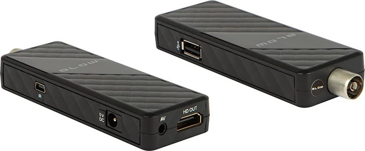 Tuner digjital BLOW 6000FHD MINI H.265, DVB-T2, i zi, me telekomandë