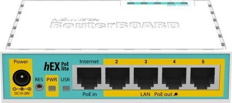 Router MikroTik hEX PoE lite, Ethernet WAN, Fast Ethernet, Bardhë