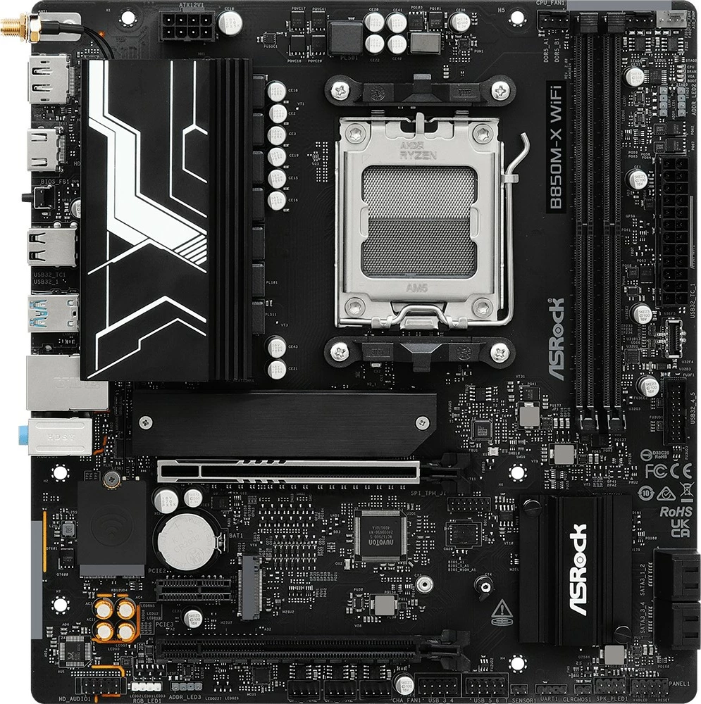 Pllakë amë ASRock B850M-X WIFI R2.0, Socket AM5, DDR5, micro ATX, WiFi 6E, E zezë