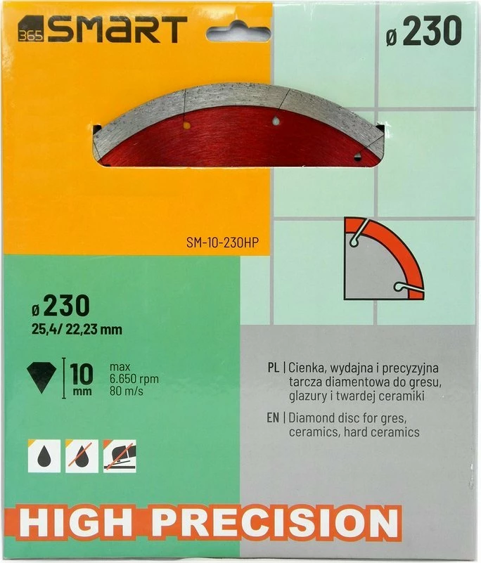 Disk prerës diamant Smart SM-10-230HP 230mm, vrimë 22.23mm, segment 15mm, 1 copë