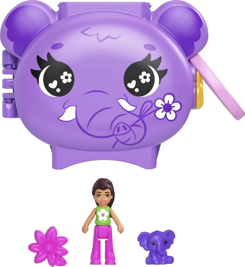 Set figurina Polly Pocket Mattel HMX20/JCB19, elefant, vjollcë
