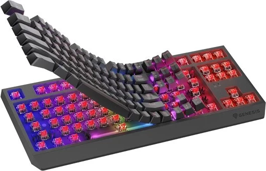 Tastierë mekanike Genesis Thor 230 TKL Wireless, RGB, Outemu Red, e zezë