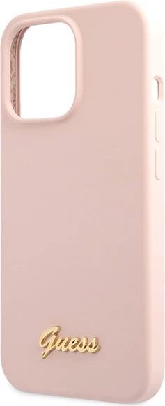 Mbështjellës Guess GUHCP13XLSLMGLP për iPhone 13 Pro Max 6.7", silikon, rozë e çelur