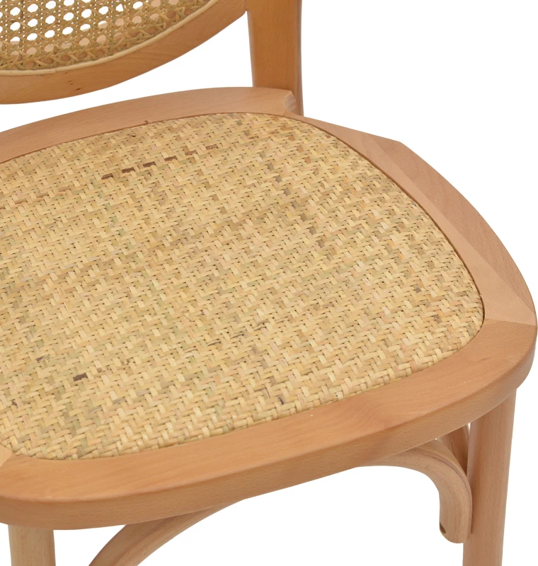 Karrige e grumbullueshme Camil dru ahu natyral-ratan natyral 45x50x94cm