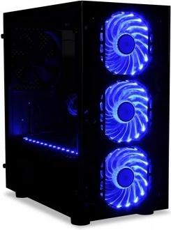 Kasë gaming iBOX PASSION V4, Midi Tower, Micro ATX, e zezë, me xham të temperuar, RGB