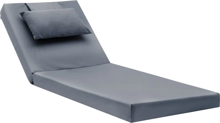 Shezlong Sadie, pëlhurë gri, 65x185x15cm