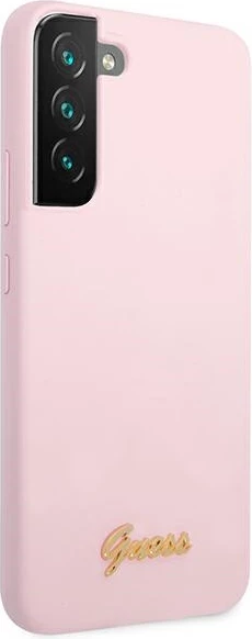 Mbështjellës Guess për Samsung Galaxy S22+, Silicone Script Metal Logo, Lavandë