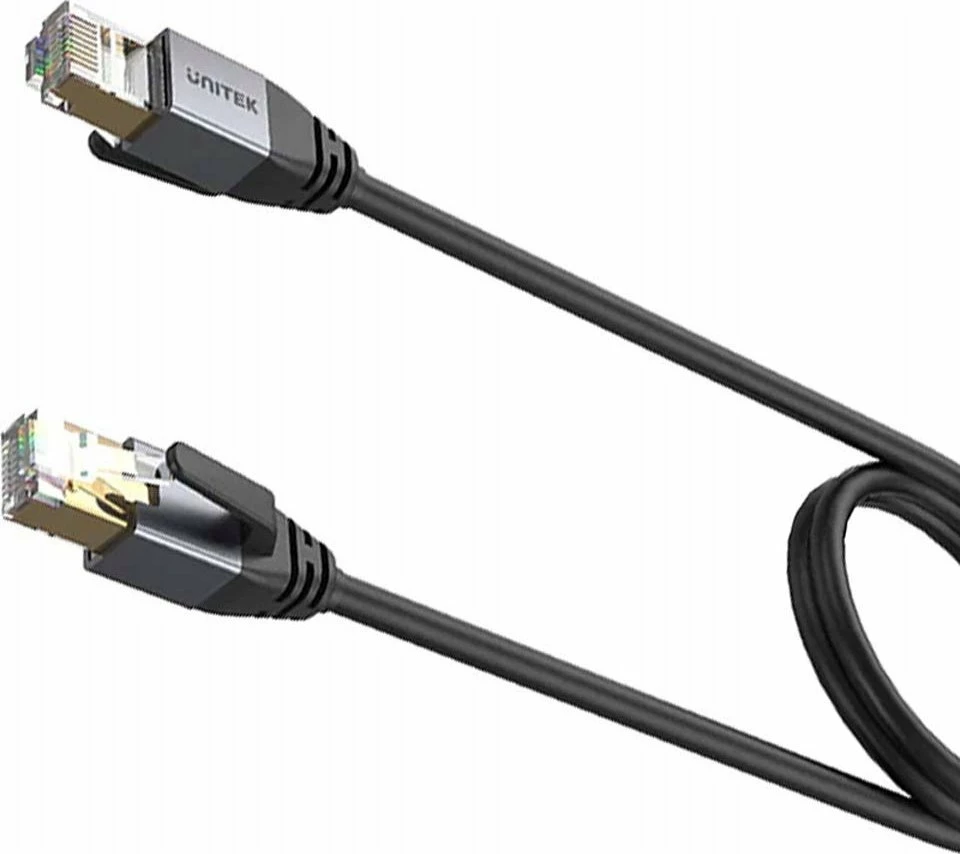 Kabllo Ethernet Unitek Cat.8 RJ-45 LAN patchcord 3 m, S/FTP, e zezë, 1 copë