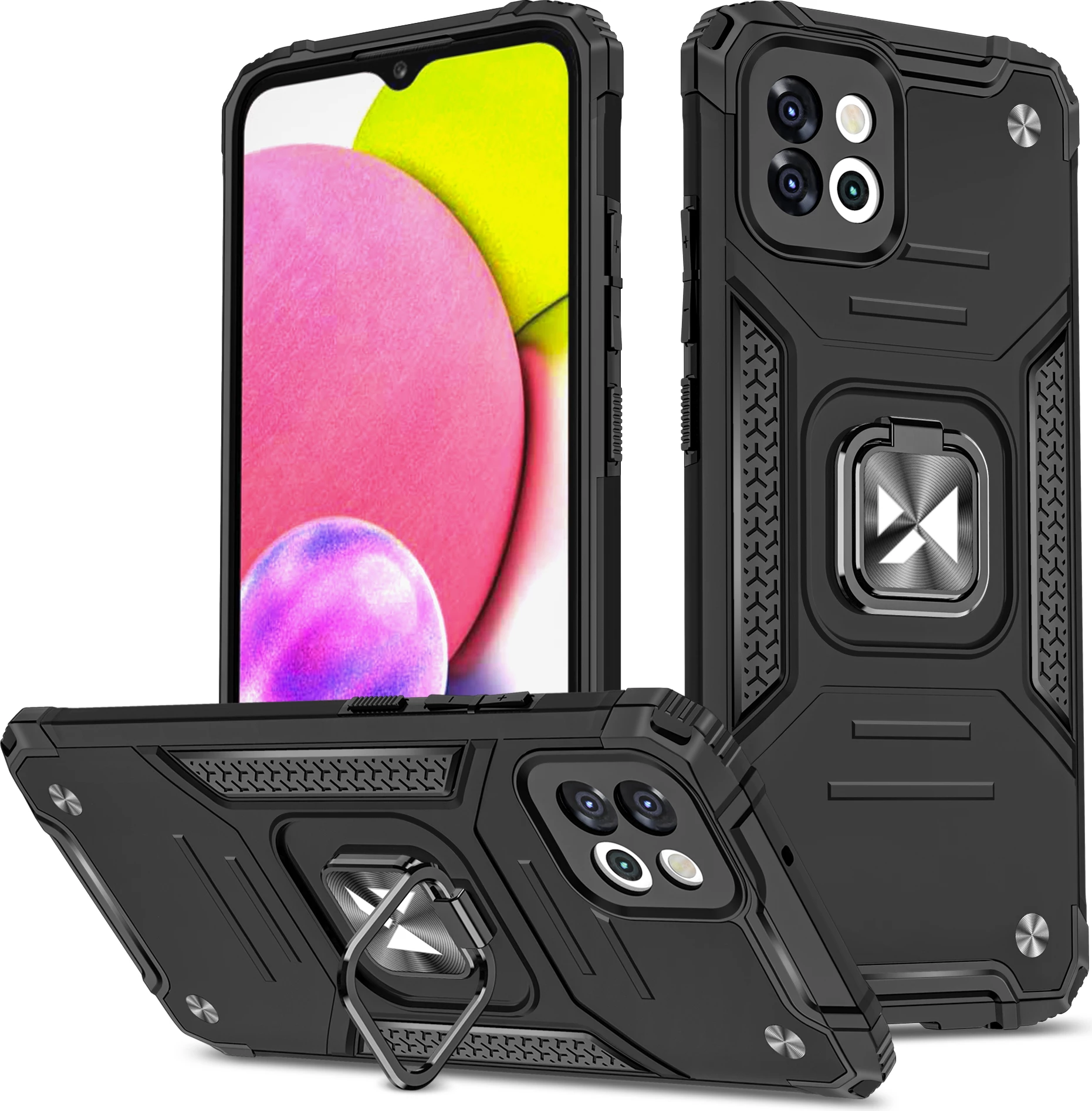 Mbështjellës Wozinsky Ring Armor për Samsung Galaxy A03, me mbajtëse unazë, e zezë