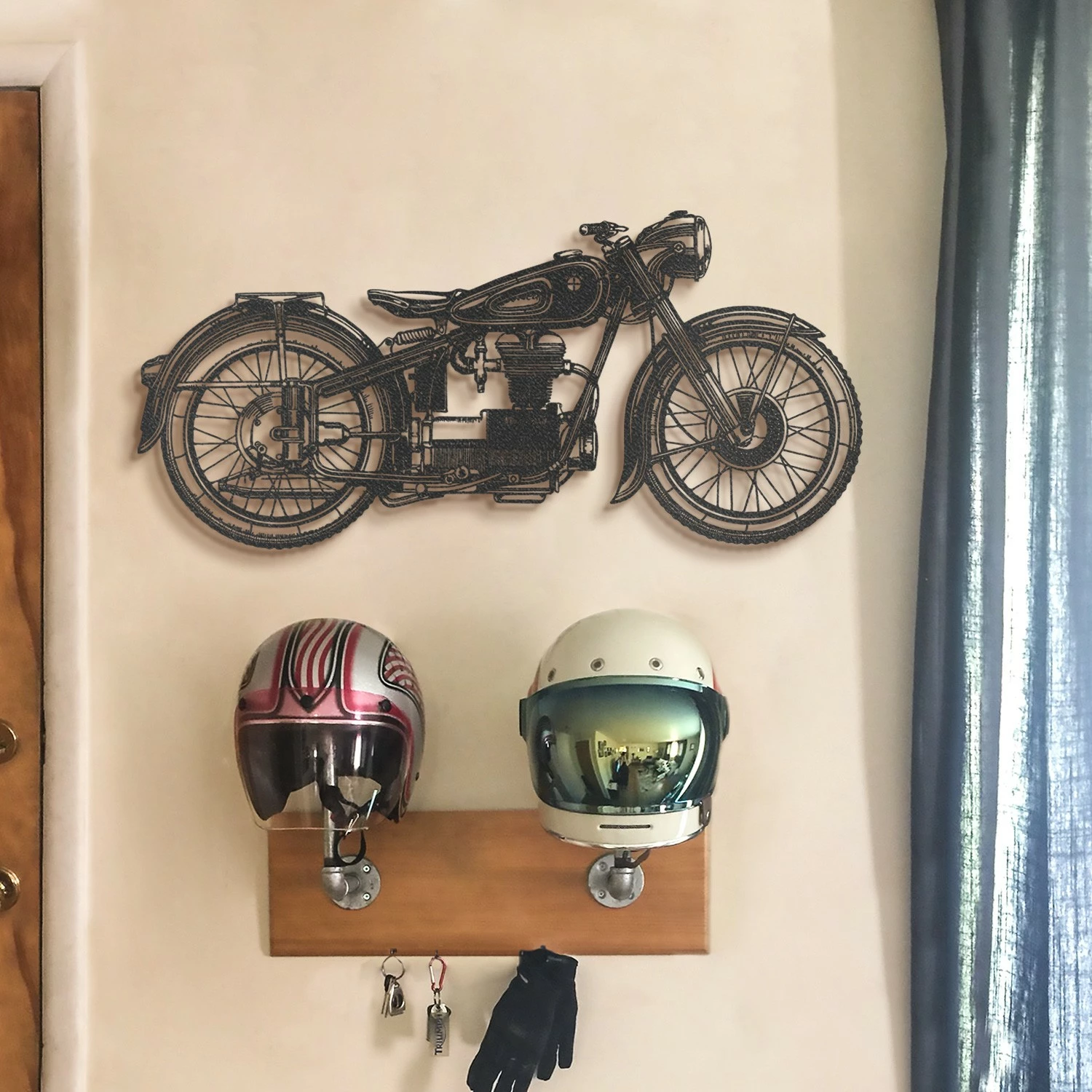Aksesor dekorativ metalik për mur, Wallity, Cafe Racer, APT222LS