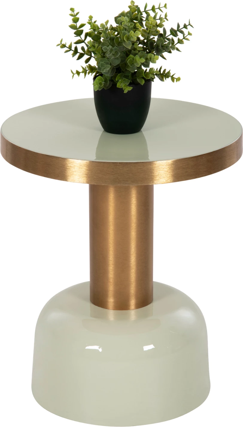 Tavolinë anësore ERODE FH4243.07 metalike në krem-ari Φ40,5x48Hcm