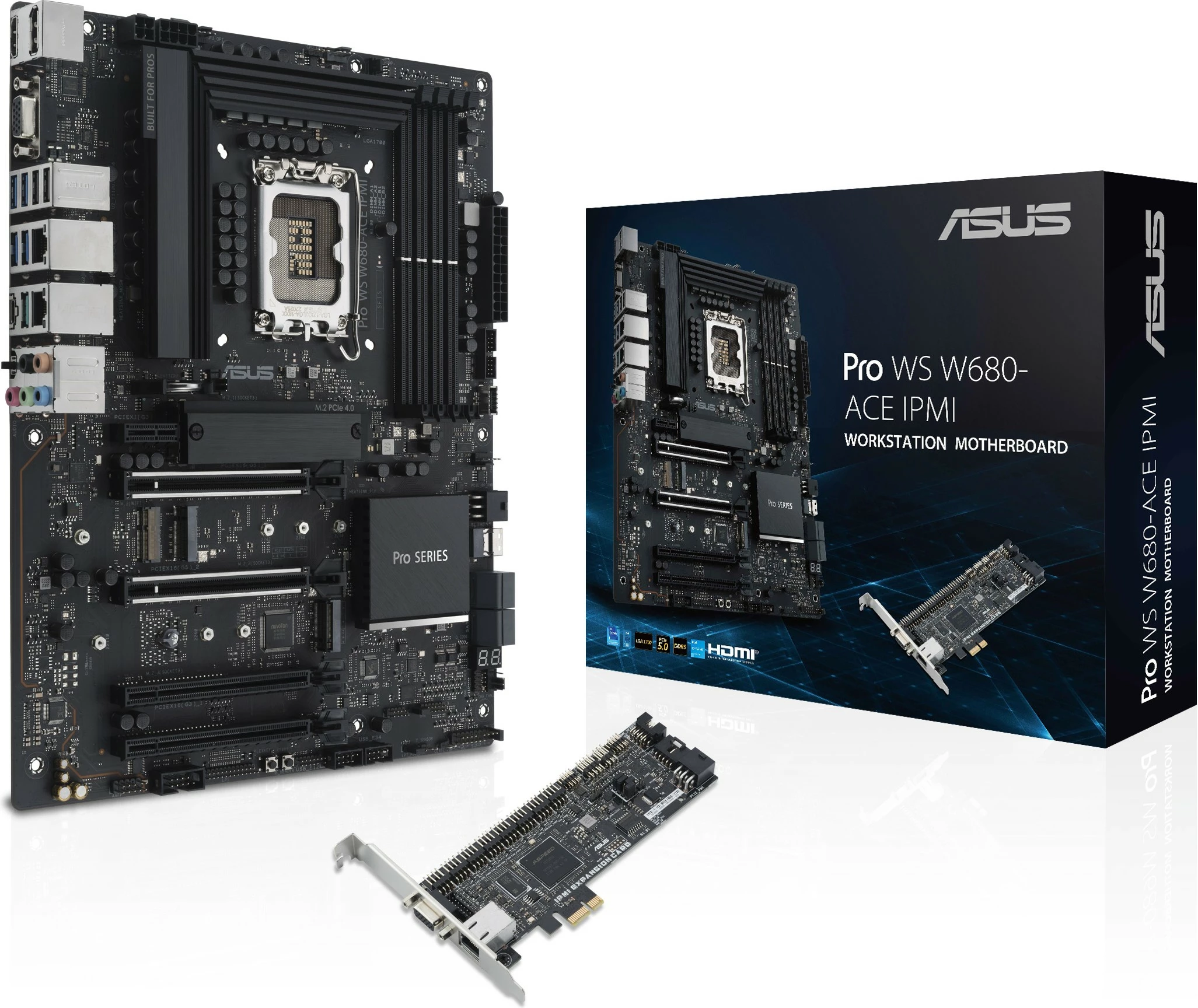 Pllakë amë ASUS PRO WS W680-ACE IPMI, Intel, LGA 1700, DDR5-SDRAM, 128 GB