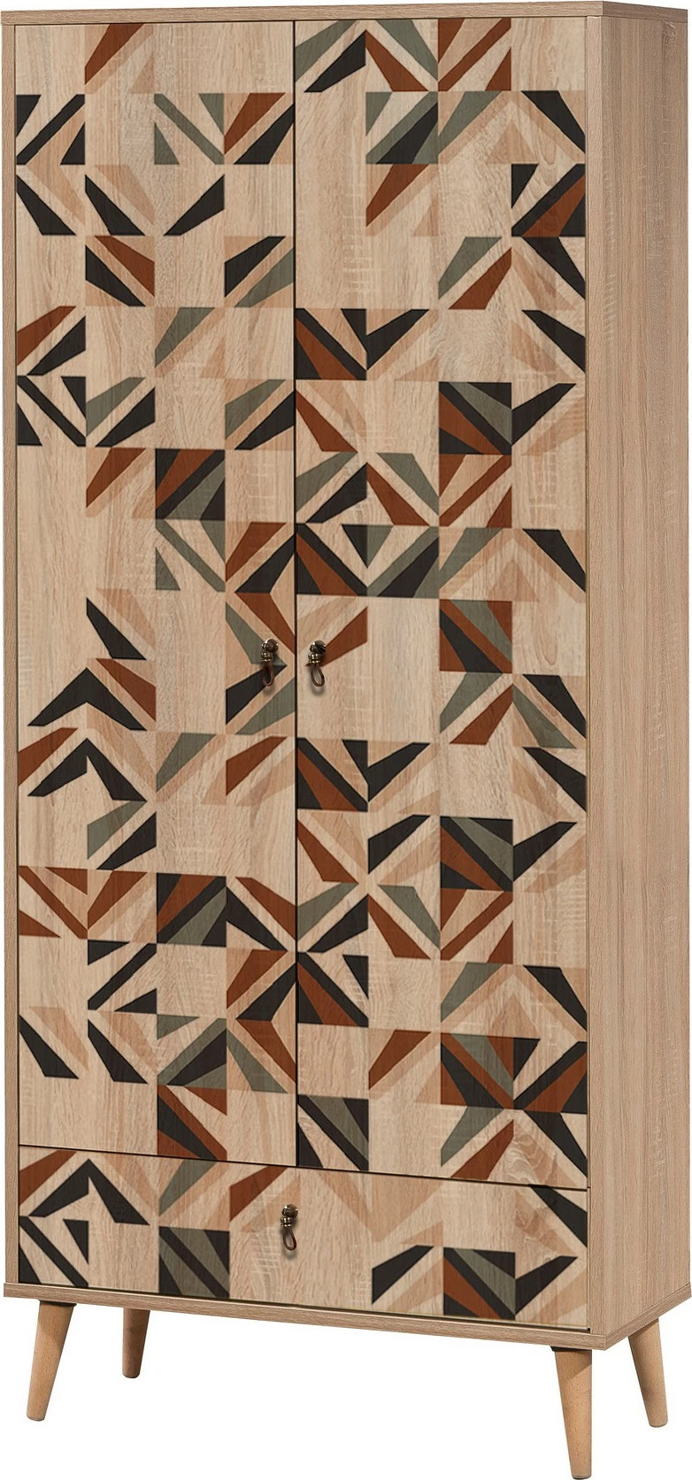 Dollap Hanah Home City Gradrop Triangle, shumëngjyrësh, 80x190x45 cm
