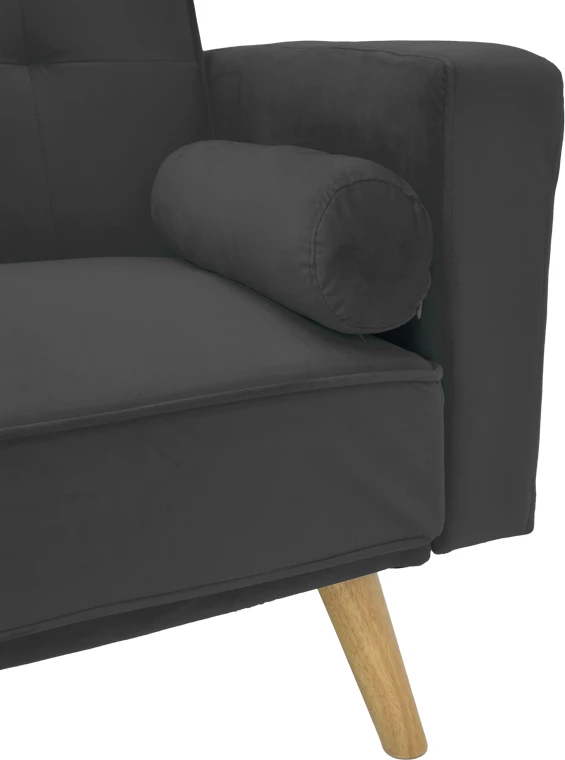 Divan-krevat Success 3-ulës, material kadife, ngjyrë antracit, 190x80x84cm