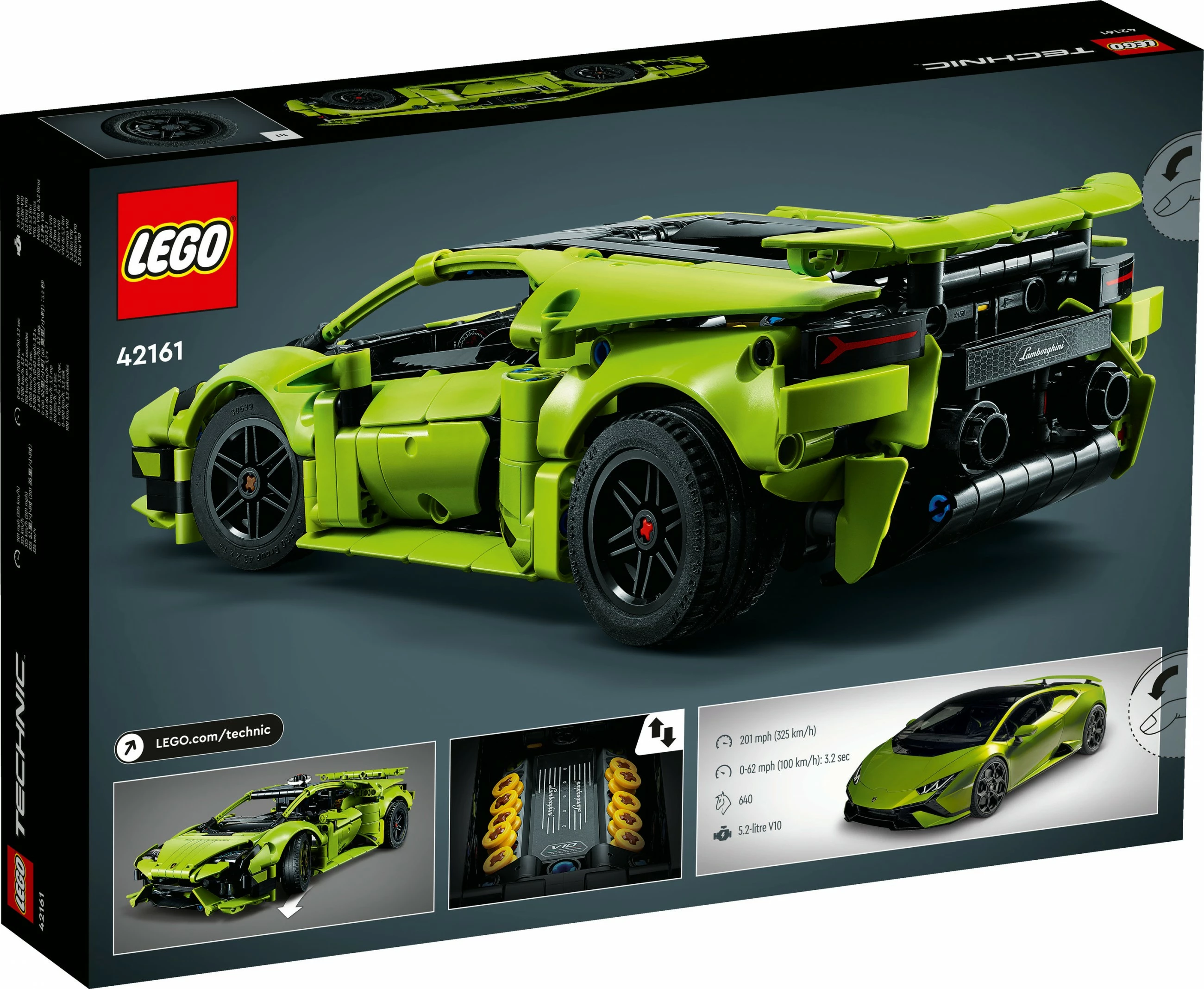Set ndërtimi LEGO Lamborghini Huracán Tecnica, 806 pjesë, shumëngjyrësh