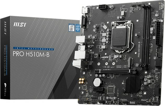 Pllakë amë MSI PRO H510M-B, Intel, LGA 1200, DDR4-SDRAM, 64 GB, micro ATX