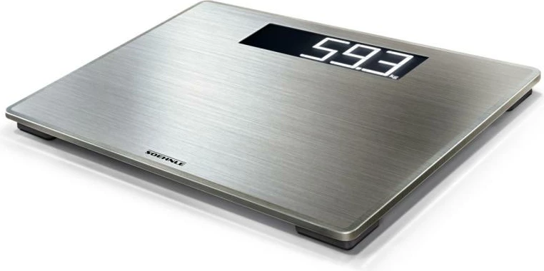 Peshore personale digjitale, Soehnle Style Sense Safe 300, kapacitet 180 kg, ekran LCD i ndriçuar, çelik inoks, argjendt