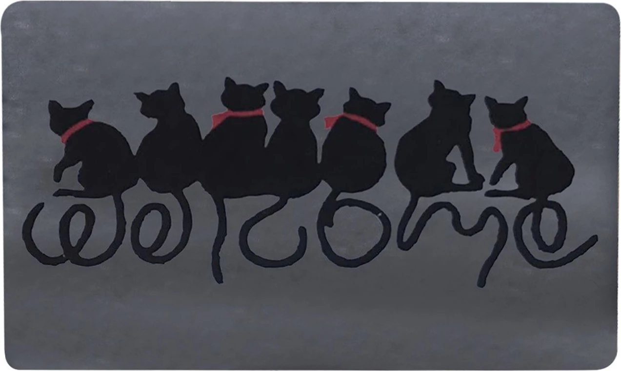 Tapet PVC për derë, dizajn me mace, shumëngjyrësh, 40x60cm