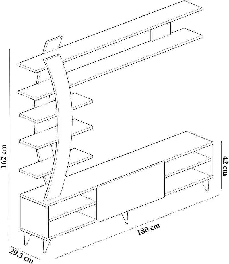 Njësi televizori Hanah Home, Duru, ngjyrë e bardhë