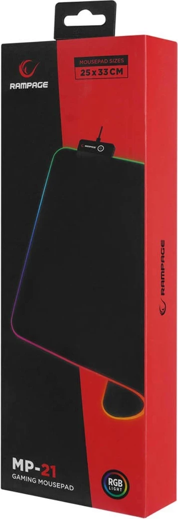 Mauspad Rampage MP-21 25x33cm RGB e zezë