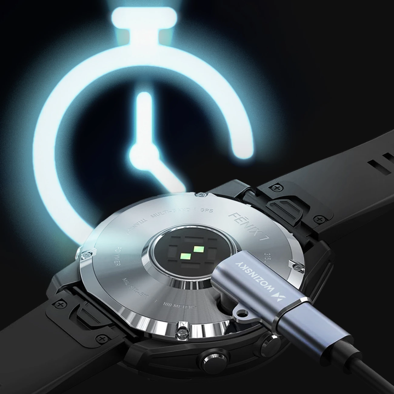 Adapter USB-C Wozinsky WAYGS1 për Garmin smartwatch, Gri