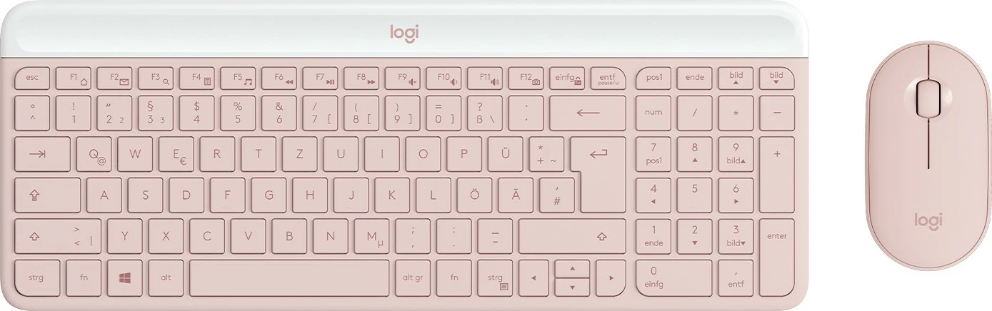 Tastierë me maus wireless Logitech MK470 Slim Combo, QWERTZ, rozë