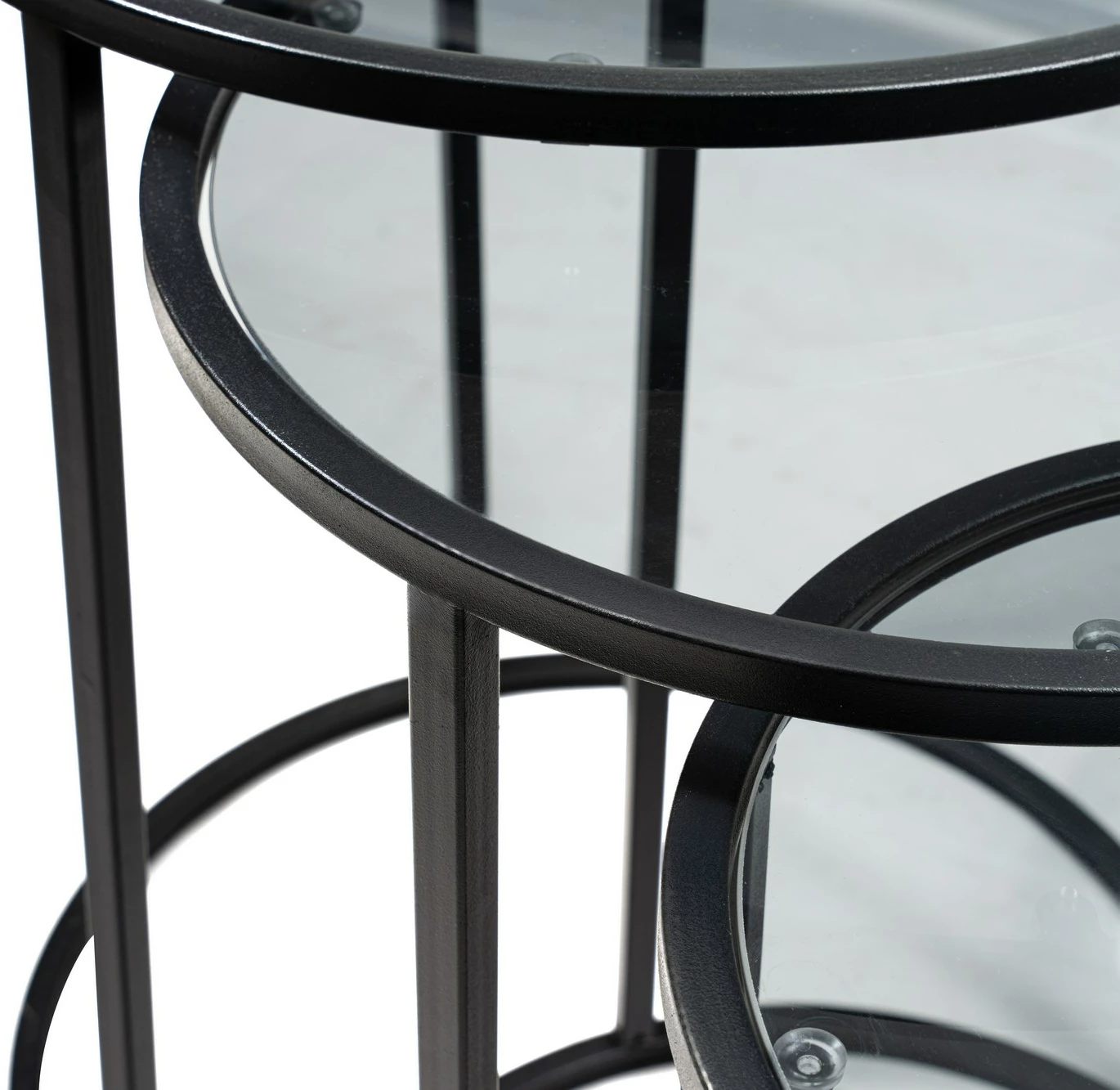 Set tavolinash ndihmëse, 3 copë, ngjyrë e zezë, Alya