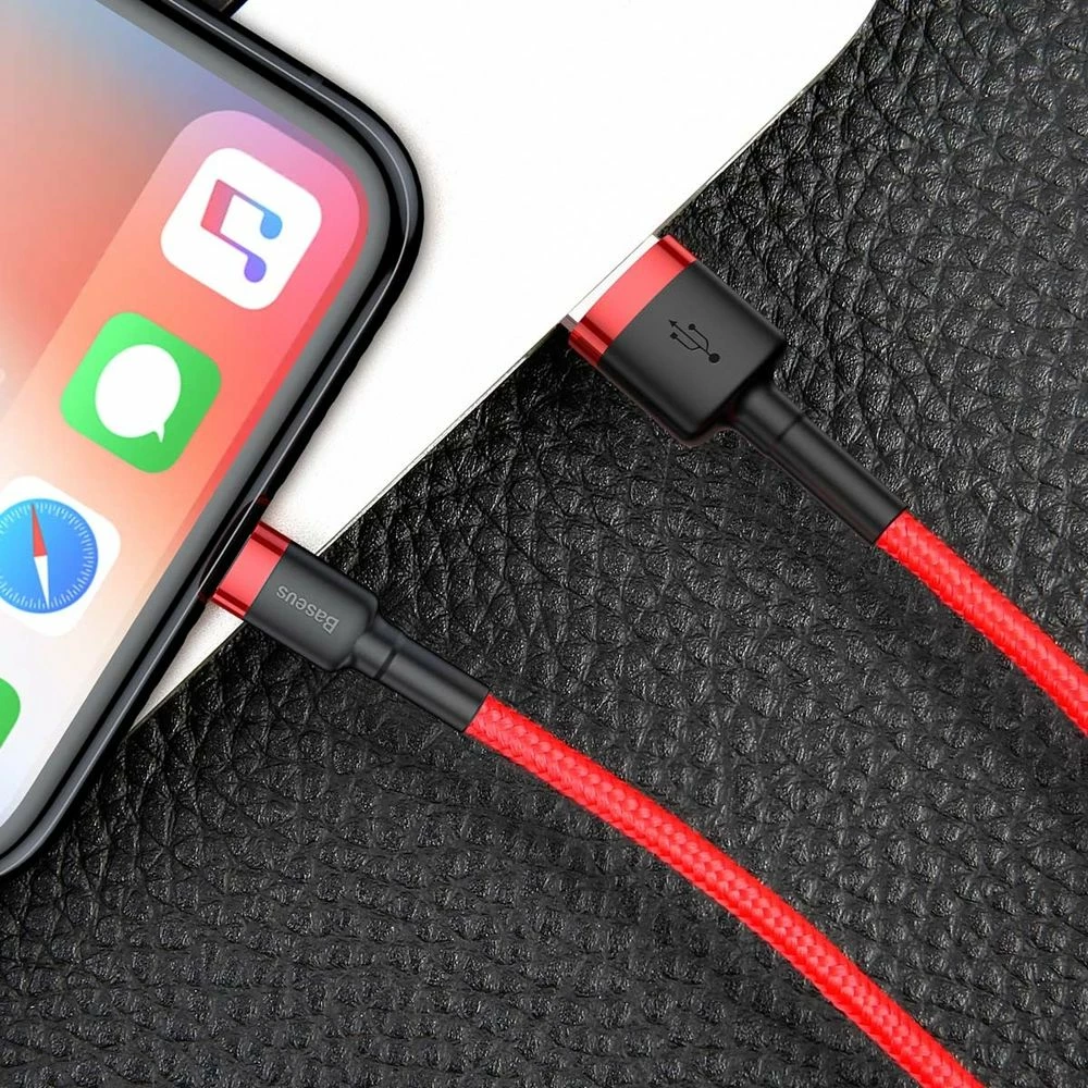 Kabl USB-A në Lightning Baseus Cafule CALKLF-C09 2m e kuqe
