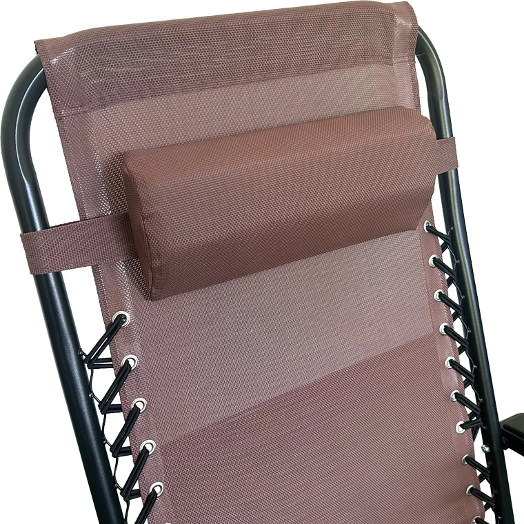 Karrige e palosshme Mirka, textilene-metal, ngjyrë kafe-e zezë, 65x165x110 cm