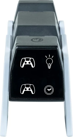 Stacion karikimi USB dual për kontrollor PS5 Nacon V4, RGB, për 2 kontrollorë, zezë