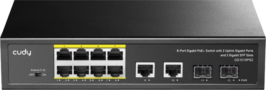Switch Cudy GS1010PS2, 10 porta Gigabit, 8 PoE, 2 SFP, i zi