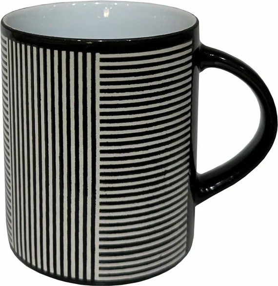 Filxhan Lines Dark, gur porcelani, zi-bardhë, 8x8x10cm