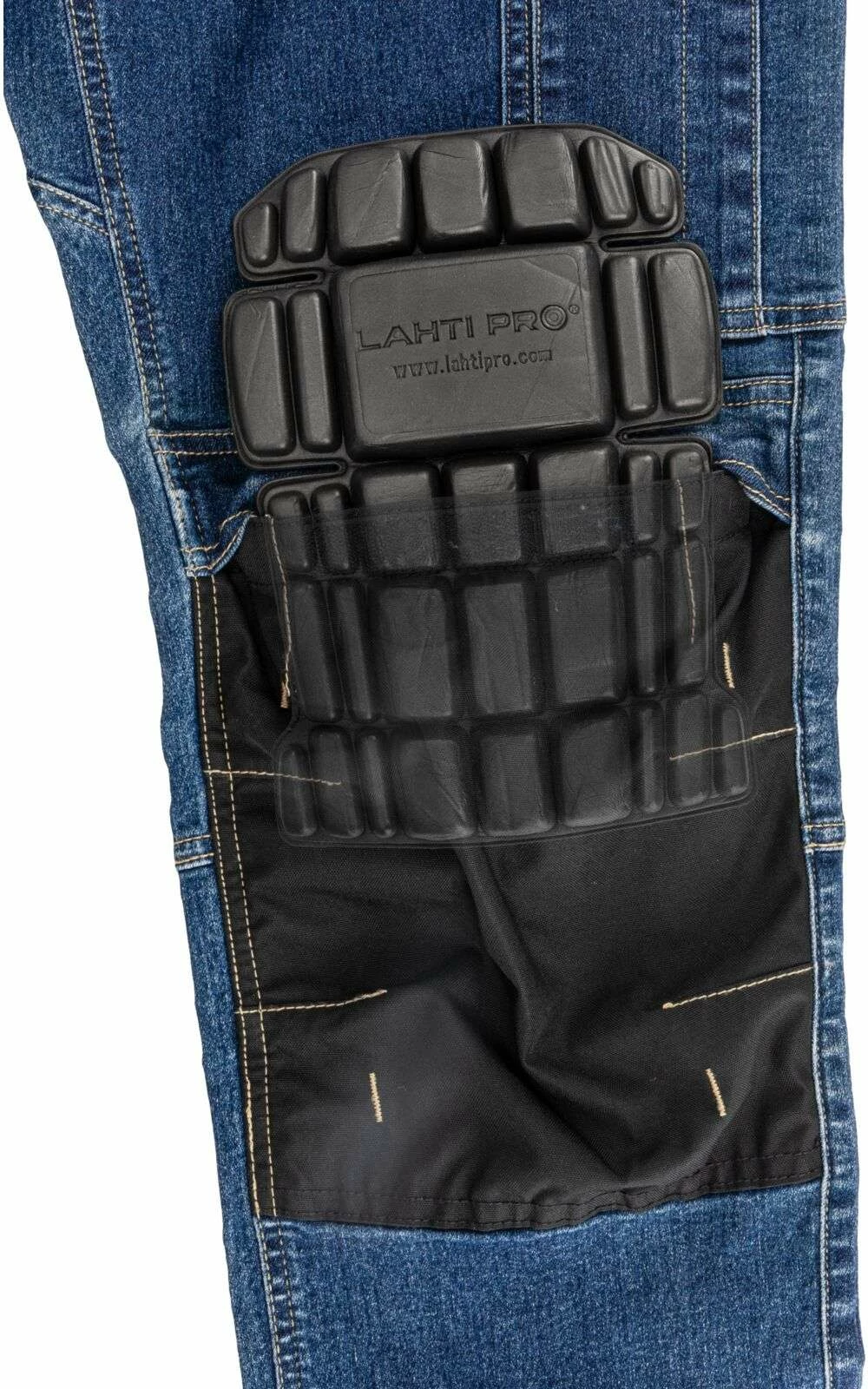 Pantallona pune xhinse LAHTI PRO L40550, slim fit, stretch, të përforcuara, XL, blu e errët