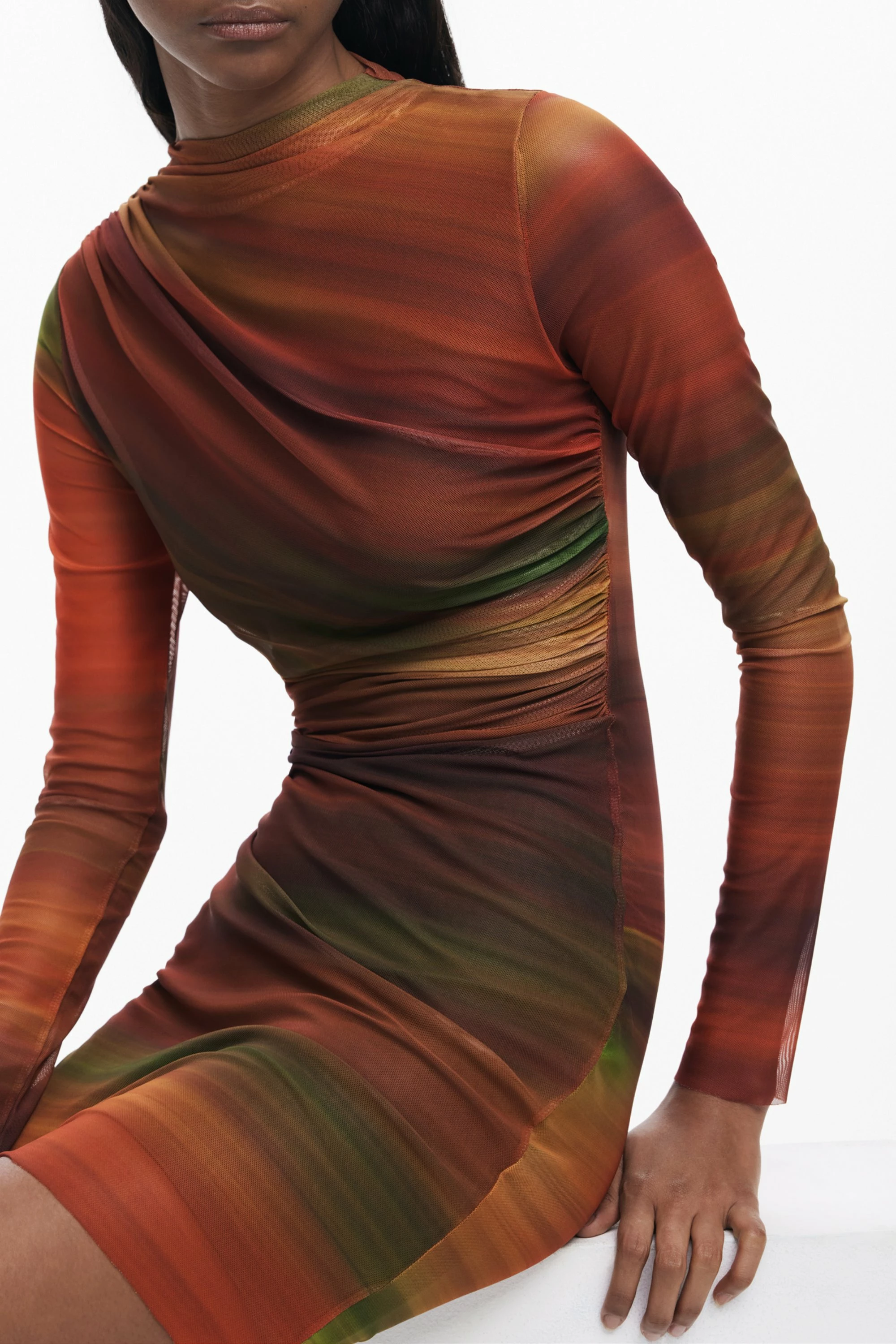 Fustan i shkurtë për femra DESIGUAL, portokalli