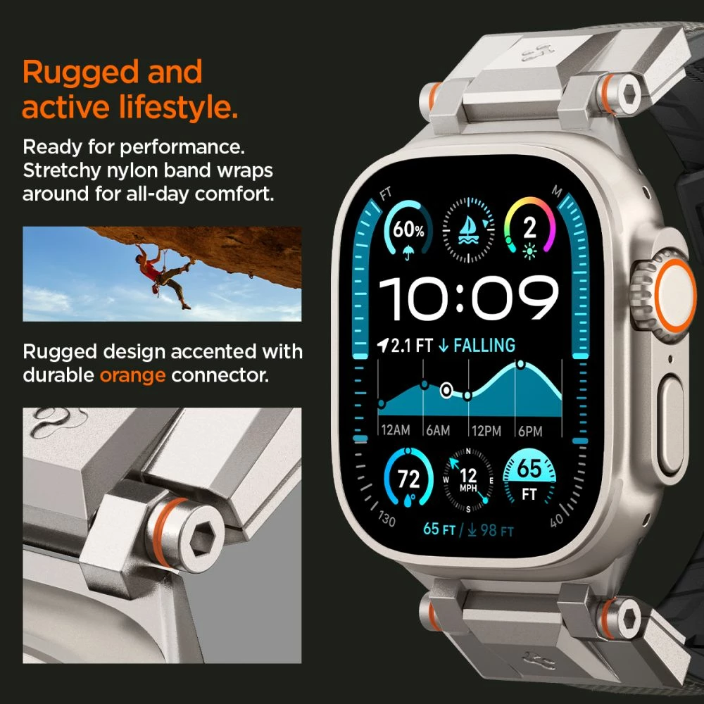 Rrip për Apple Watch Spigen DuraPro Armor, 44/45/46/49 mm, Gri