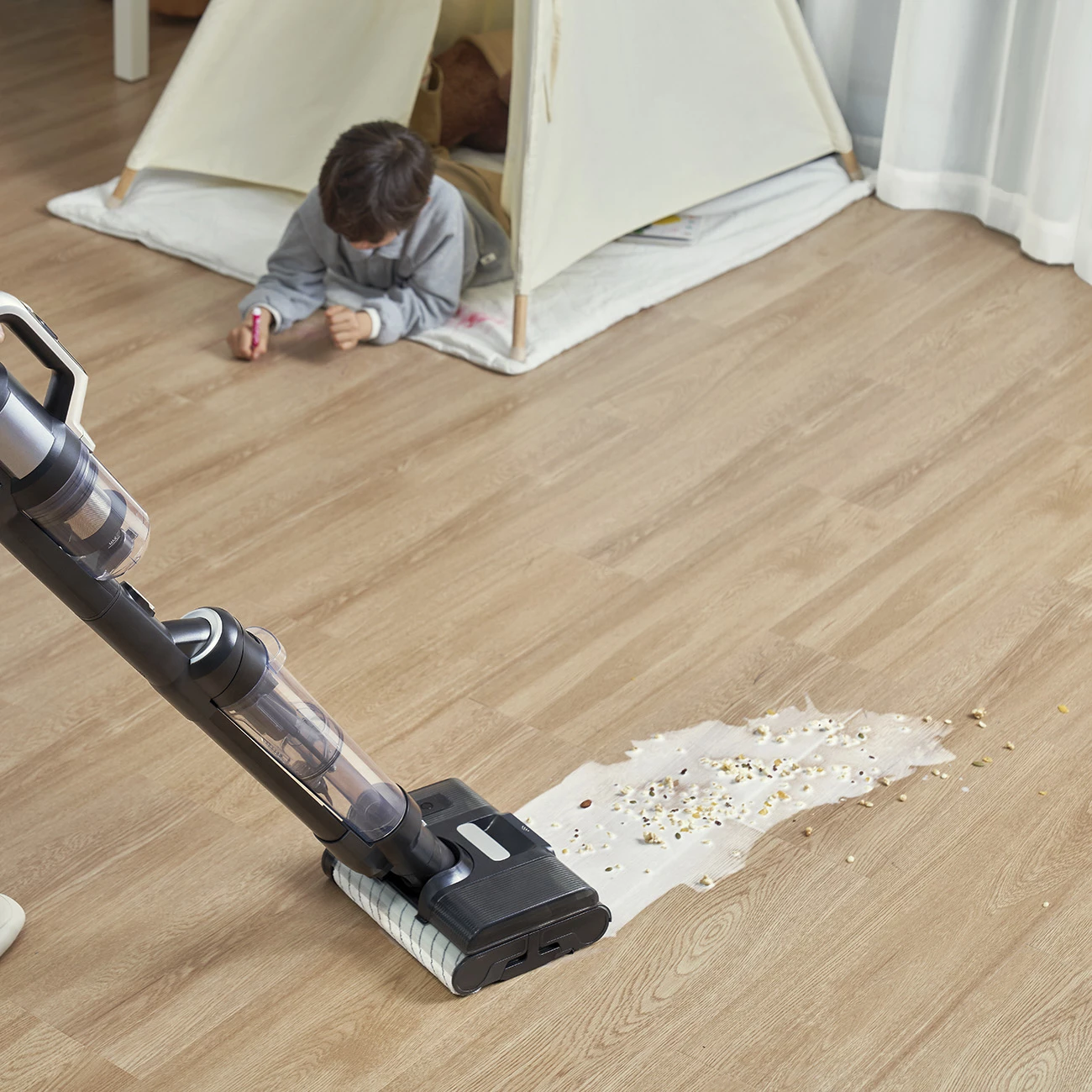 Fshesë elektrike pa kabllo JIMMY PW11, 3-në-1, 400W, 4000mAh, 0.6L, argjend/gri