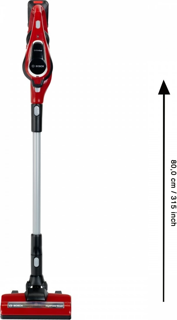 Lodër fshesë me korrent Klein Bosch Unlimited, për fëmijë, e kuqe/zezë/argjend