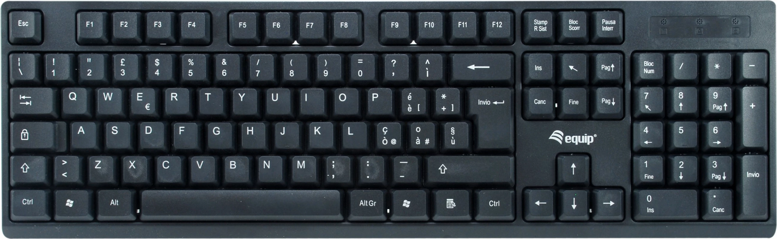 Tastierë me maus wireless Equip, IT QWERTY, full-size, e zezë