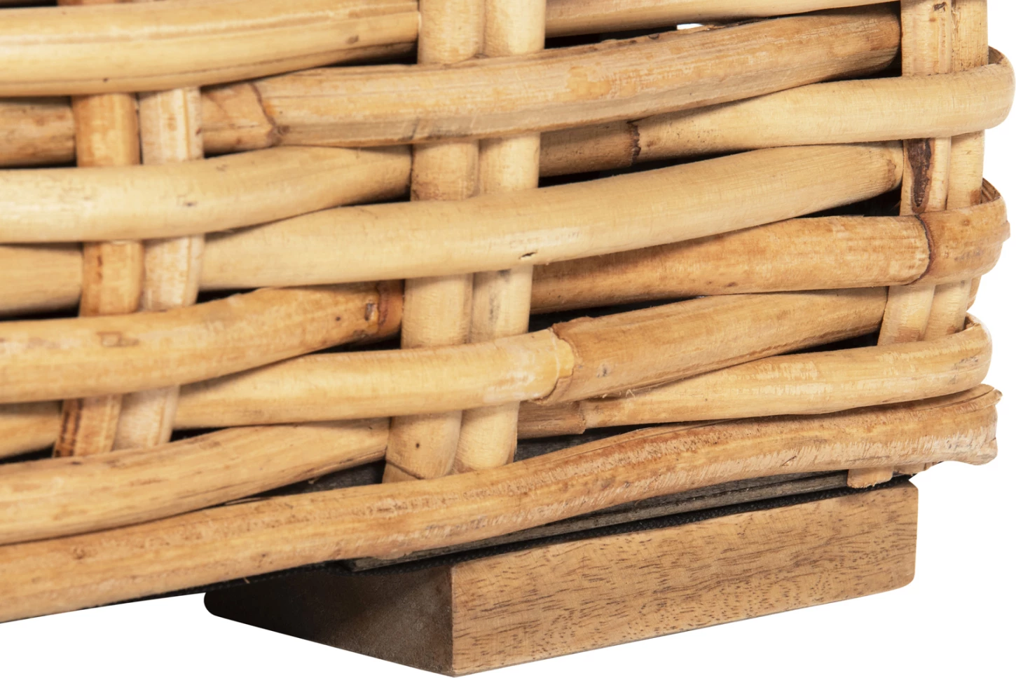 Divan për jashtë, 3 ulëse, dru mango-ratan, ngjyrë natyrale, jastëkë të bardhë, 216x88x70-85H cm