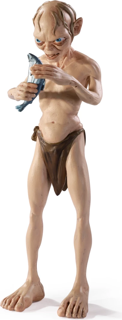 Figurinë fleksibile NOBLE COLLECTION Bendyfigs Gollum 19 cm me peshk dhe mbajtëse