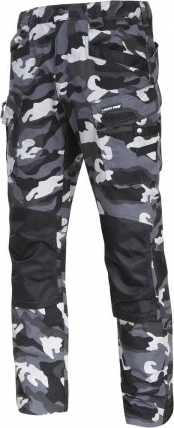 Pantallona kamuflazh LAHTI PRO L4051406, rip-stop, slim fit, 12 xhepa, 3XL, zi-gri