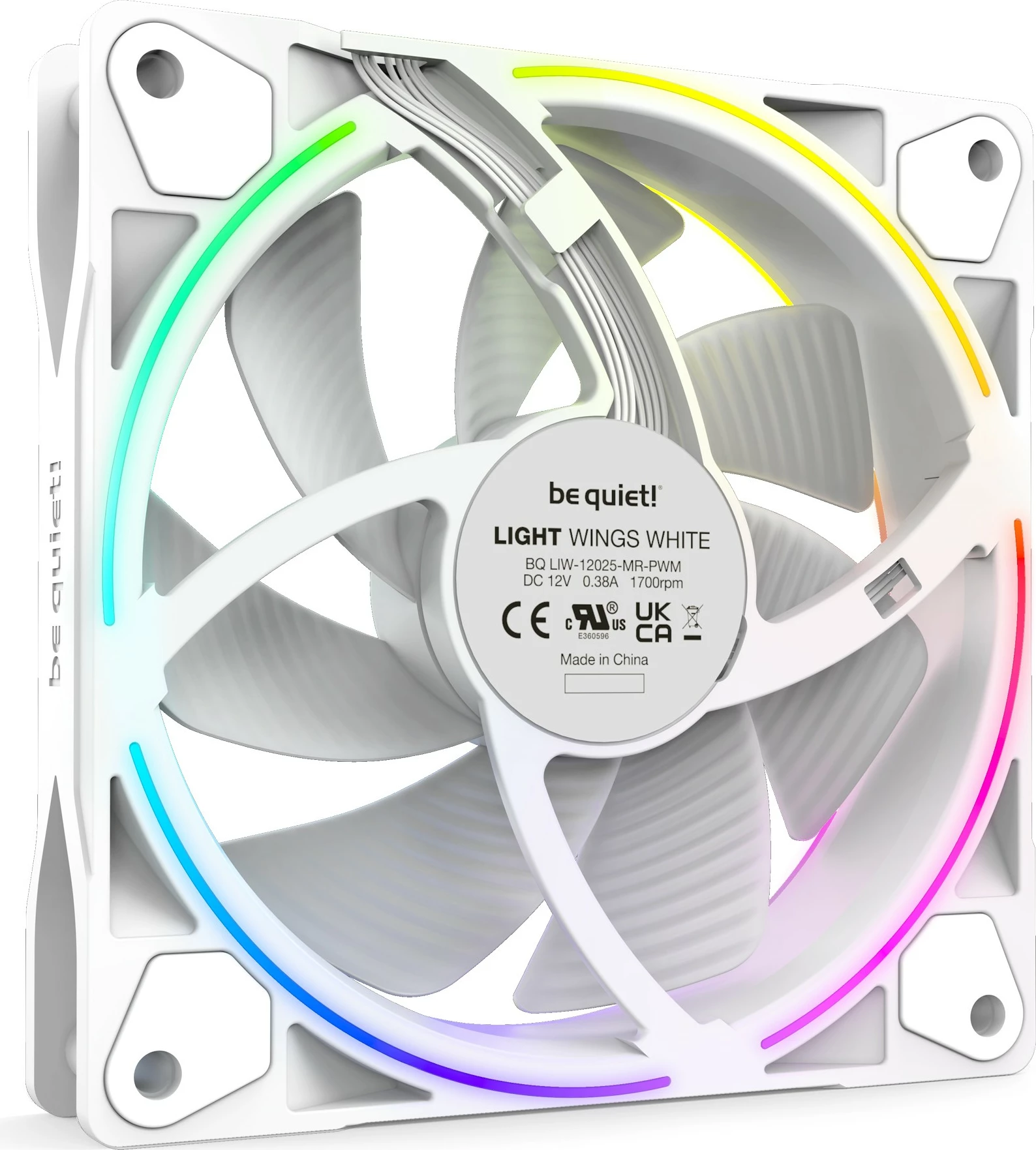 Ventilatorë kasë Be Quiet! LIGHT WINGS 120mm PWM Triple-Pack, bardhë RGB
