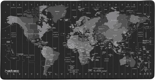 Mauspad Natec Time Zone Map Maxi 800x400, i zi, dekorativ
