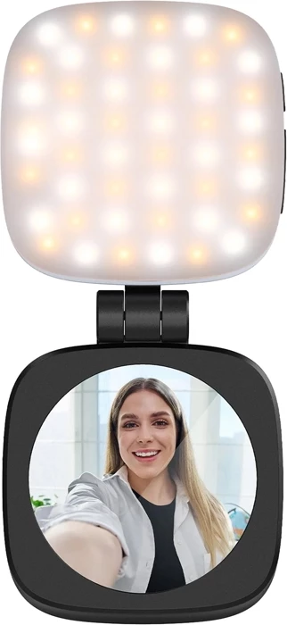 Dritë LED selfie magnetike Neewer NL48B, 48 LED, 5 CCT, CRI95, USB-C, bateri 850mAh, e zezë, set me unazë magnetike + kabllo USB-C