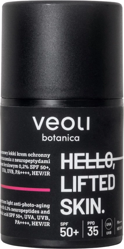 Krem për fytyrë me SPF Veoli Botanica Hello Lifted Skin SPF50+, 50ml