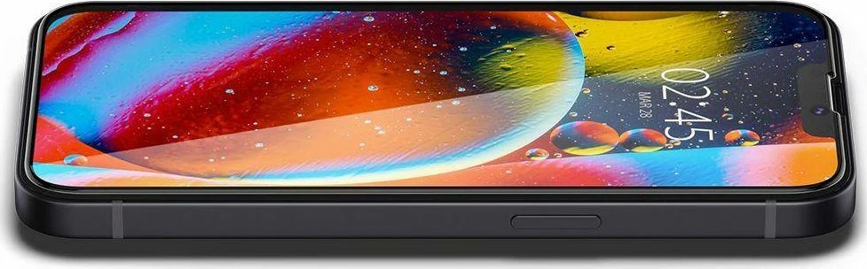Xham i temperum Spigen Glass FC për iPhone 13/13 Pro, 1 copë, i zi