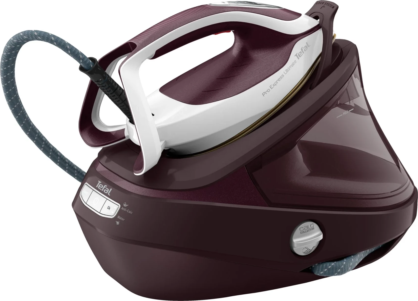 Hekur me gjenerator avulli, Tefal Pro Express Ultimate II GV9721E0, 3000W 7.9 bar, goditje avulli 600 g/min, vjollcë